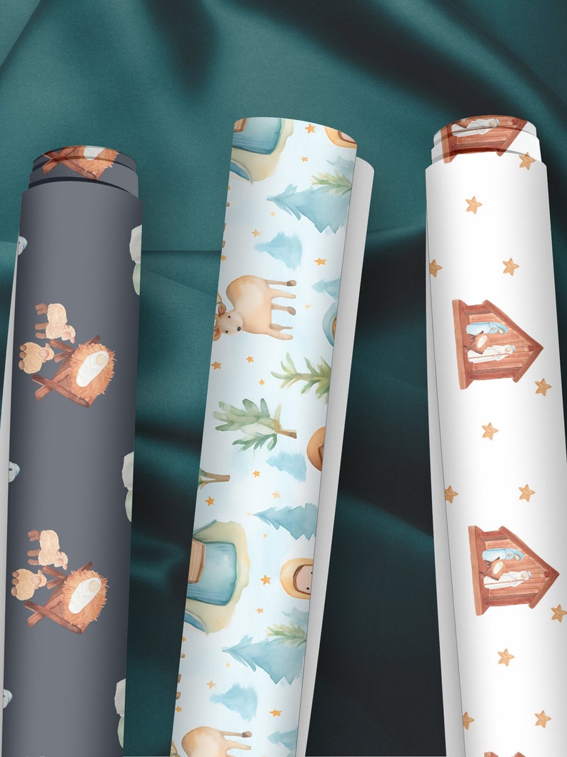 Nativity Gift Wrapping Paper Christian Christmas Gift Wrap Etsy UK