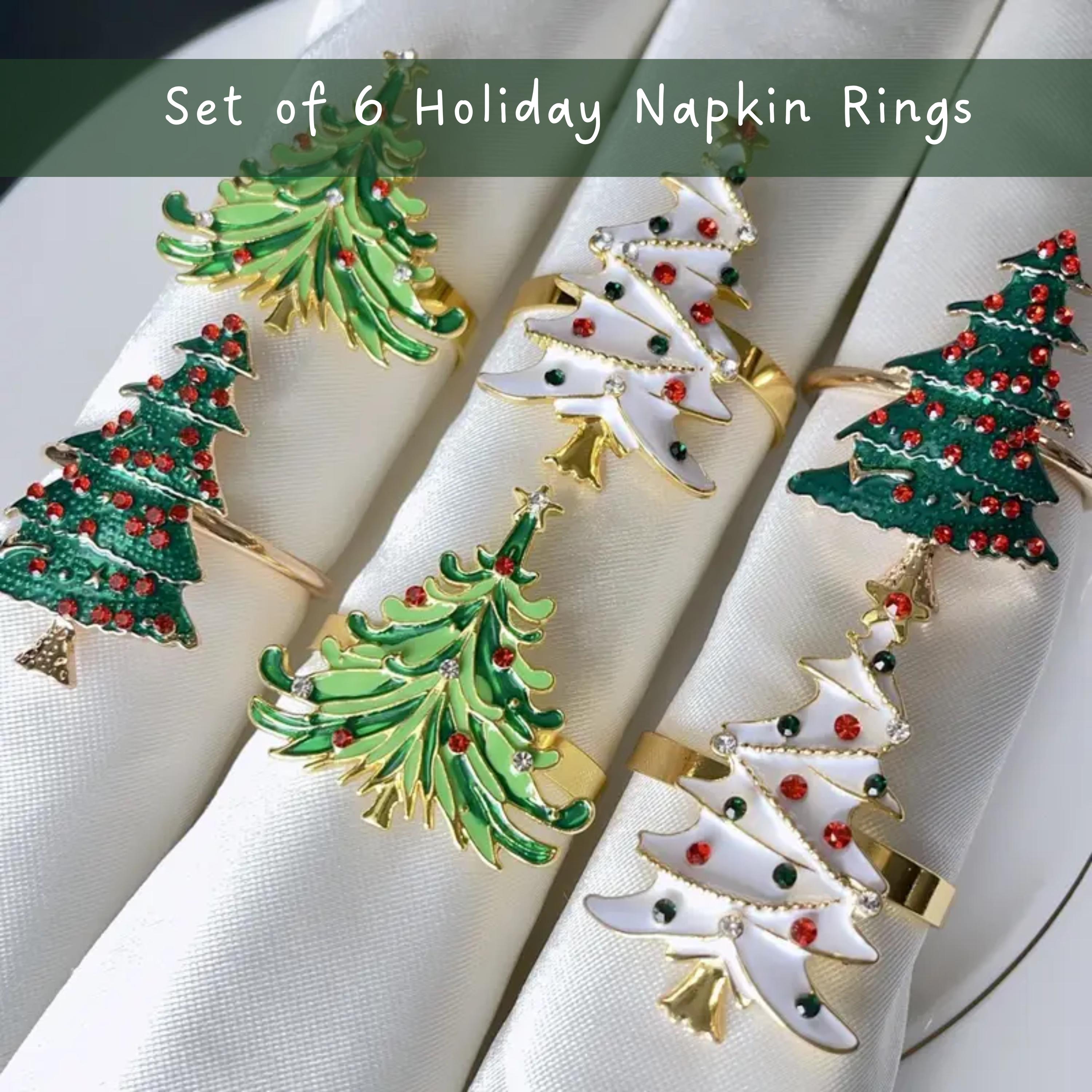 Holiday Napkin Ring Set for Christmas Tree Theme Event Holiday Party — free download
