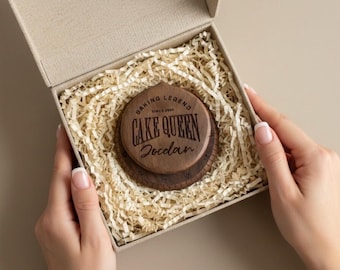 Personalize Baking Timer Kitchen Accessory Wooden Design Engraved Baker Present Cooking Enthusiast Custom Name Cake Queen Heirloom Gift Idea