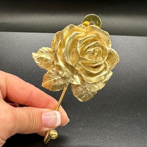 Rose Hook Wall Decorative Jewelry Hook Gold Color Durable Wall Decor for Necklace Holder Flower Design Victorian Aesthetic Gift Dorm Room