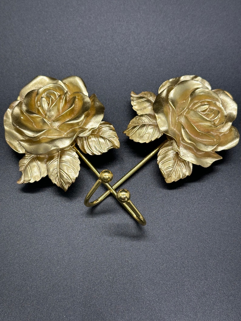 Rose Hook Wall Decorative Jewelry Hook Gold Color Durable Wall Decor for Necklace Holder Flower Design Victorian Aesthetic Gift Dorm Room
