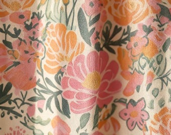 Floral Curtain Retro Flower Bright Color Blackout Curtain Panel Set for Living Room Drapes Sheer Fabric Decor for Bedroom Renovation