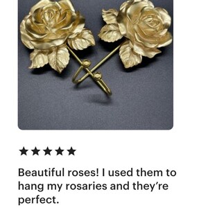 Rose Hook Wall Decorative Jewelry Hook Gold Color Durable Wall Decor for Necklace Holder Flower Design Victorian Aesthetic Gift Dorm Room image 13