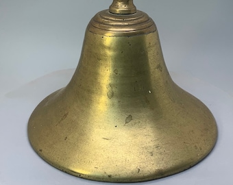 Vintage Brass School Bell, Dinner Bell, Loud Clear Tone
