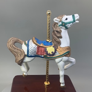Golden Winged Carousel Horse Musical Figurine