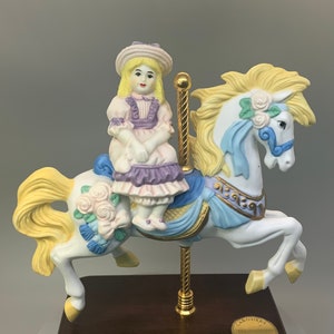 Westminster Connection Music Box Moving Carousel Horse and Girl