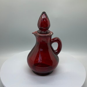 Vintage Ruby Red Cruet with Stopper