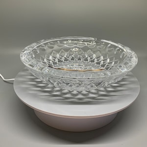 Mid Century Modern Large Heavy Crystal Ashtray