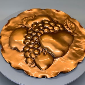 Vintage Mid Century Modern Solid Copper Wall Art