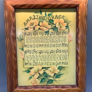 Vintage Amazing Grace Wall Art, Hand Made