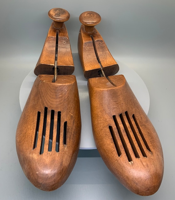 Vintage Cobblers Wooden Shoe Form Pair