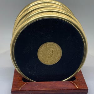 Vintage 1967, Evergreen State College, Brass Coasters, Set Of Four