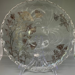 Set of FOUR: Vintage Silver City “Flanders” Sterling Silver Overlay, Poppy Pattern Serving Set of Four (4)