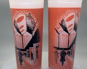 Vintage 1962 Seattle Worlds Fair Glasses Set of 2