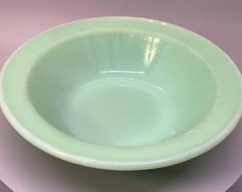 Vintage Fire King Jadeite Milk Glass Footed Scallop Oven Ware Bowl