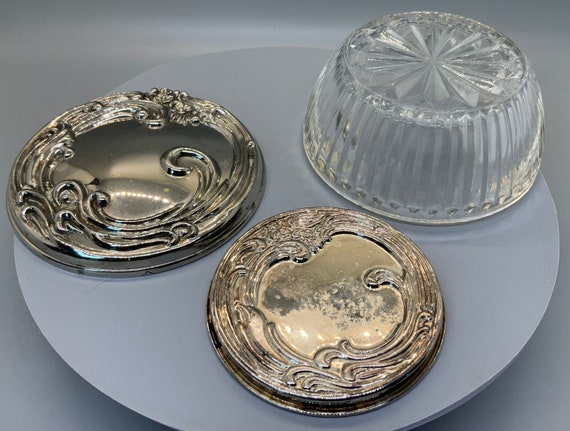 Vintage Glass Powder Dish or Trinket Jar with Mir… - image 5