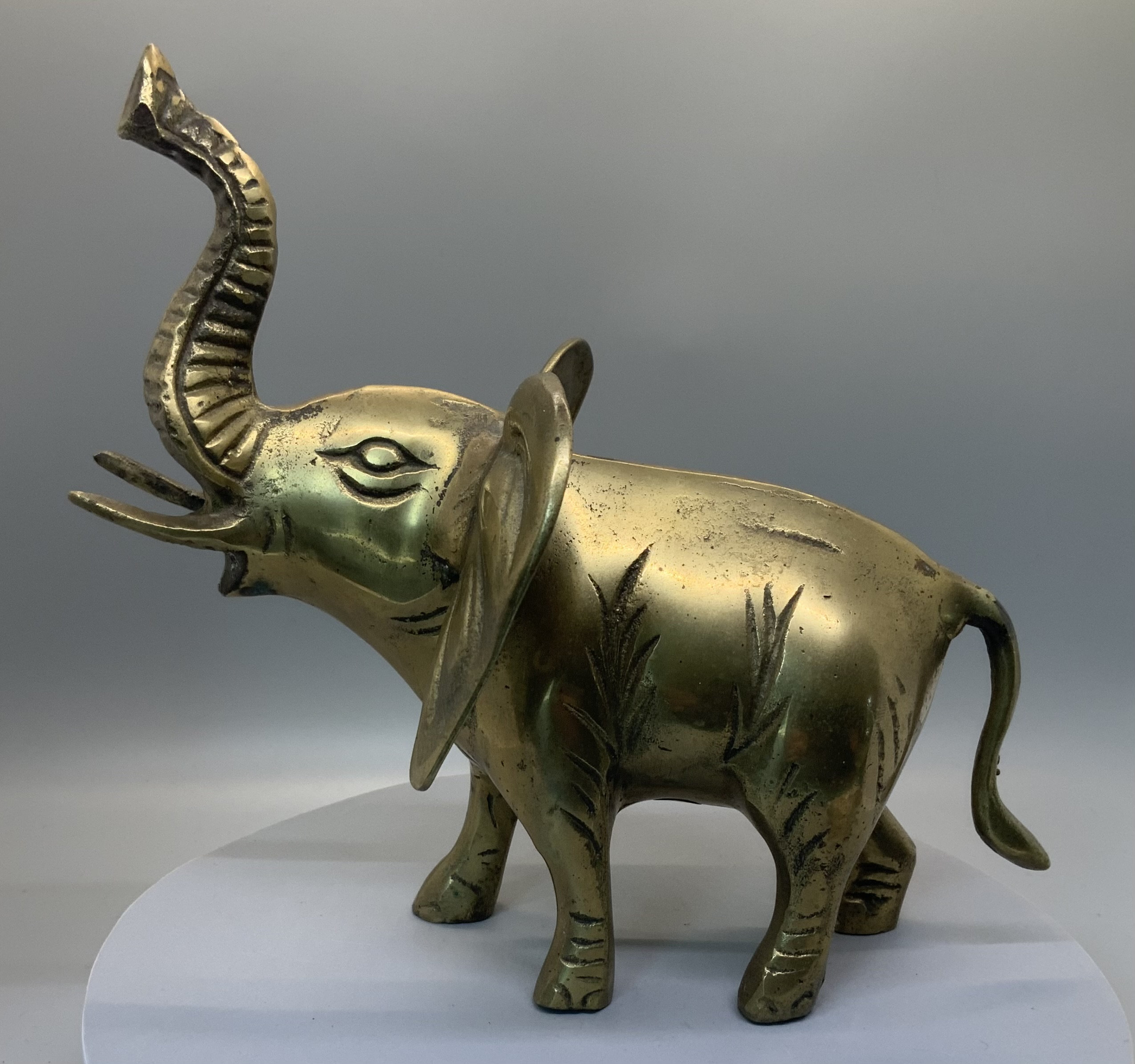 Vintage Brass Elephant Statue Etsy