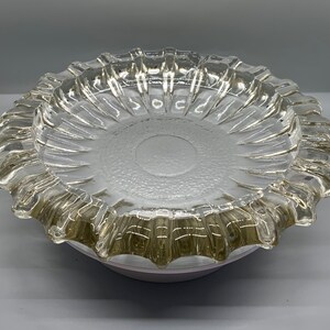 Mid Century Modern Fostoria Clear Glass Large and Heavy Round Ashtray