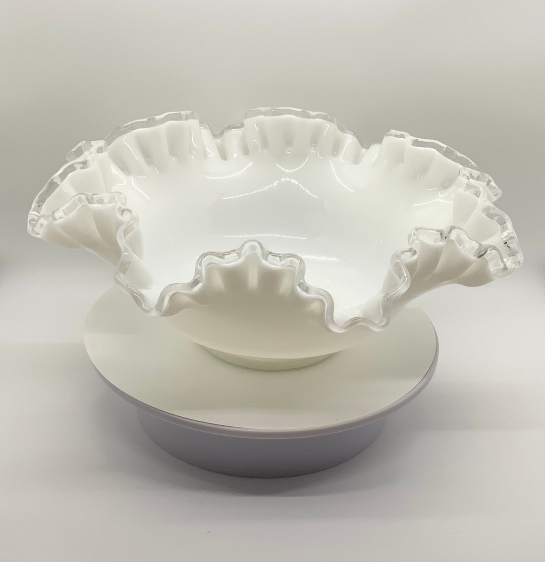 FENTON OLD サムプリント&アンベリーナカレーガラス フリルエッジ Vintage Fenton Art Glass Cranberry Opalescent Hobnail Ruffle
