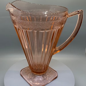 Jeanette Depression Glass Pink Pitcher Vintage