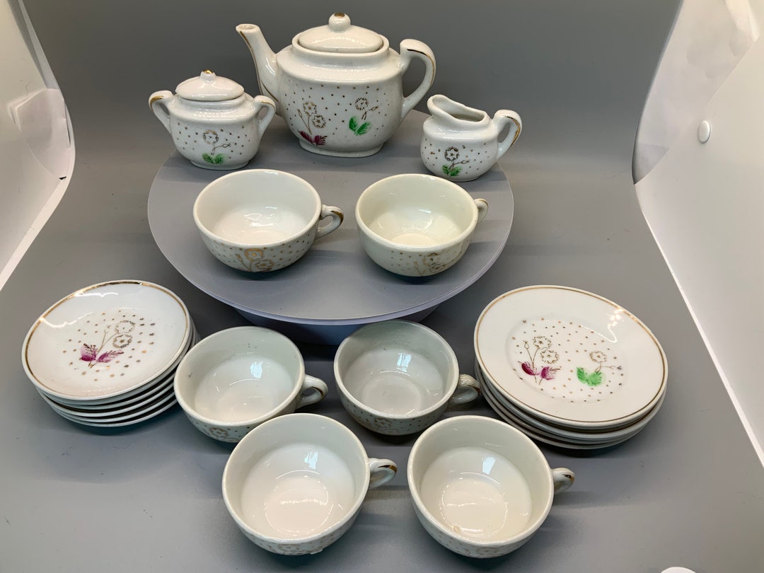 Vintage 1960's Childrens China Tea Set in Original Box Etsy