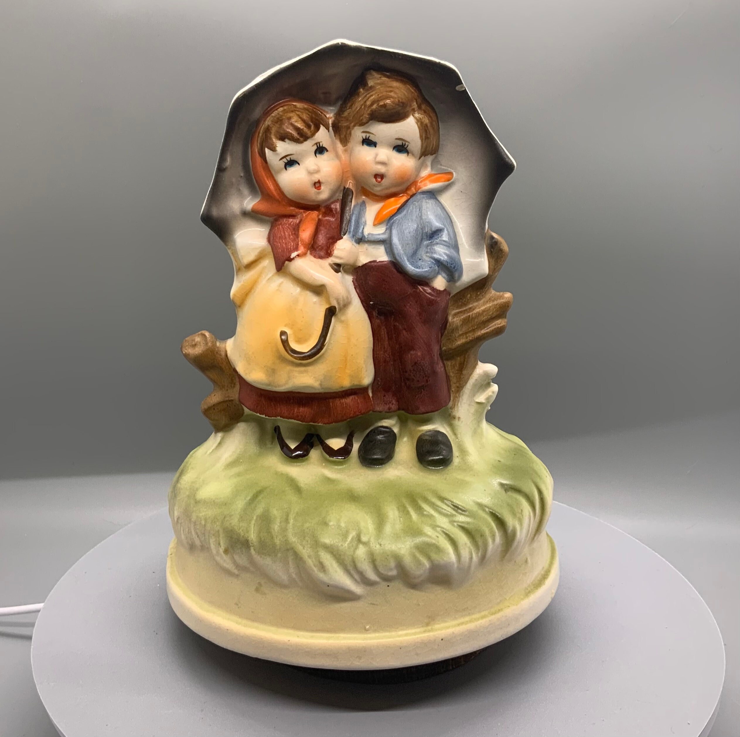 Vintage Hummel Style Rotating Music Box Little Girl and Boy Etsy