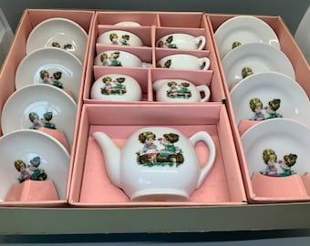 Vintage Children’s Toy China Tea Set in Original Box