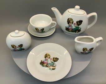 Vintage Children's Toy China Tea Set in Original Box - Etsy