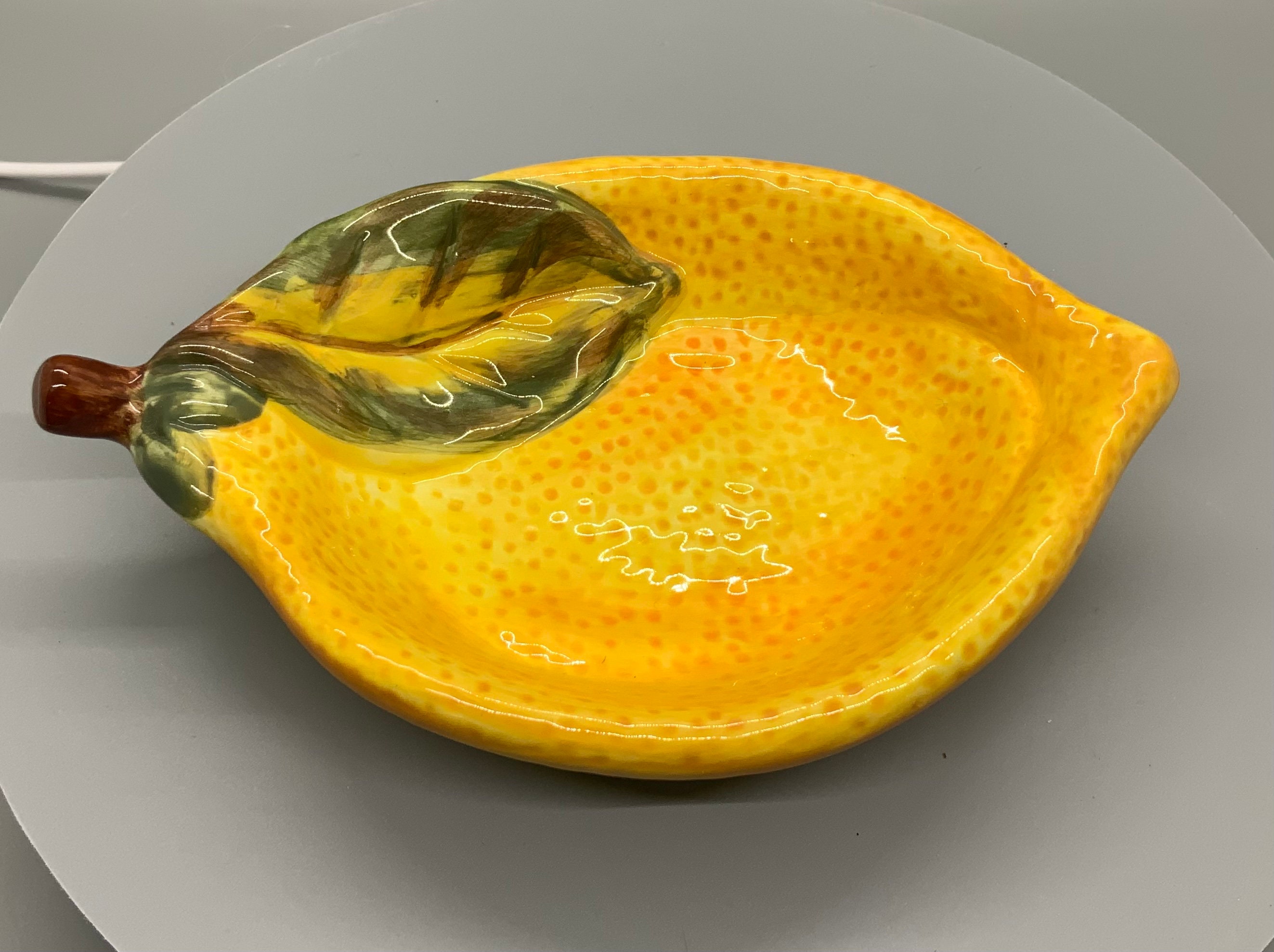 6x Lemon Small Ceramic Bowls Set Pieces Handmade Fruit Shapped