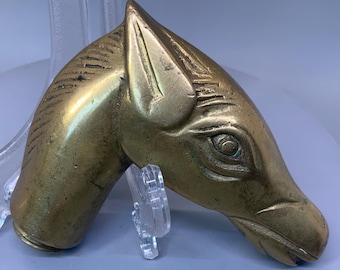 Antique Solid Brass Horse Head Cane or Walking Stick Handle