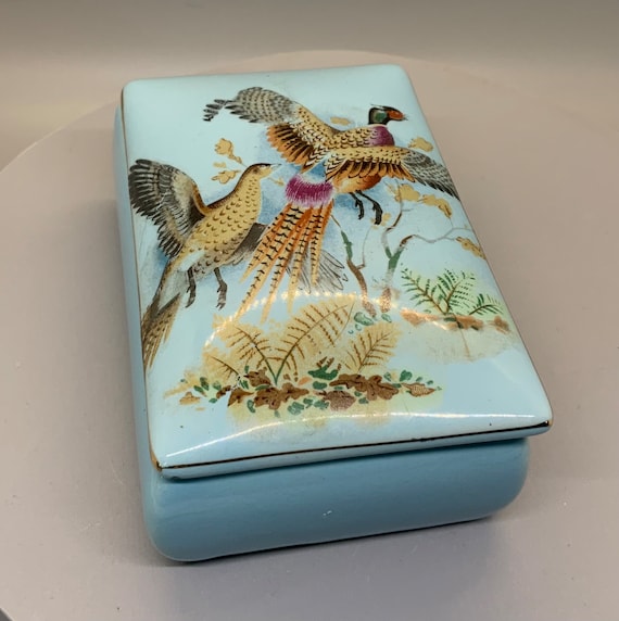 vintage ceramic cigarette holder Vintage ATC Super Deluxe Automatic Ceramic Cigarette Box or Trinket Box