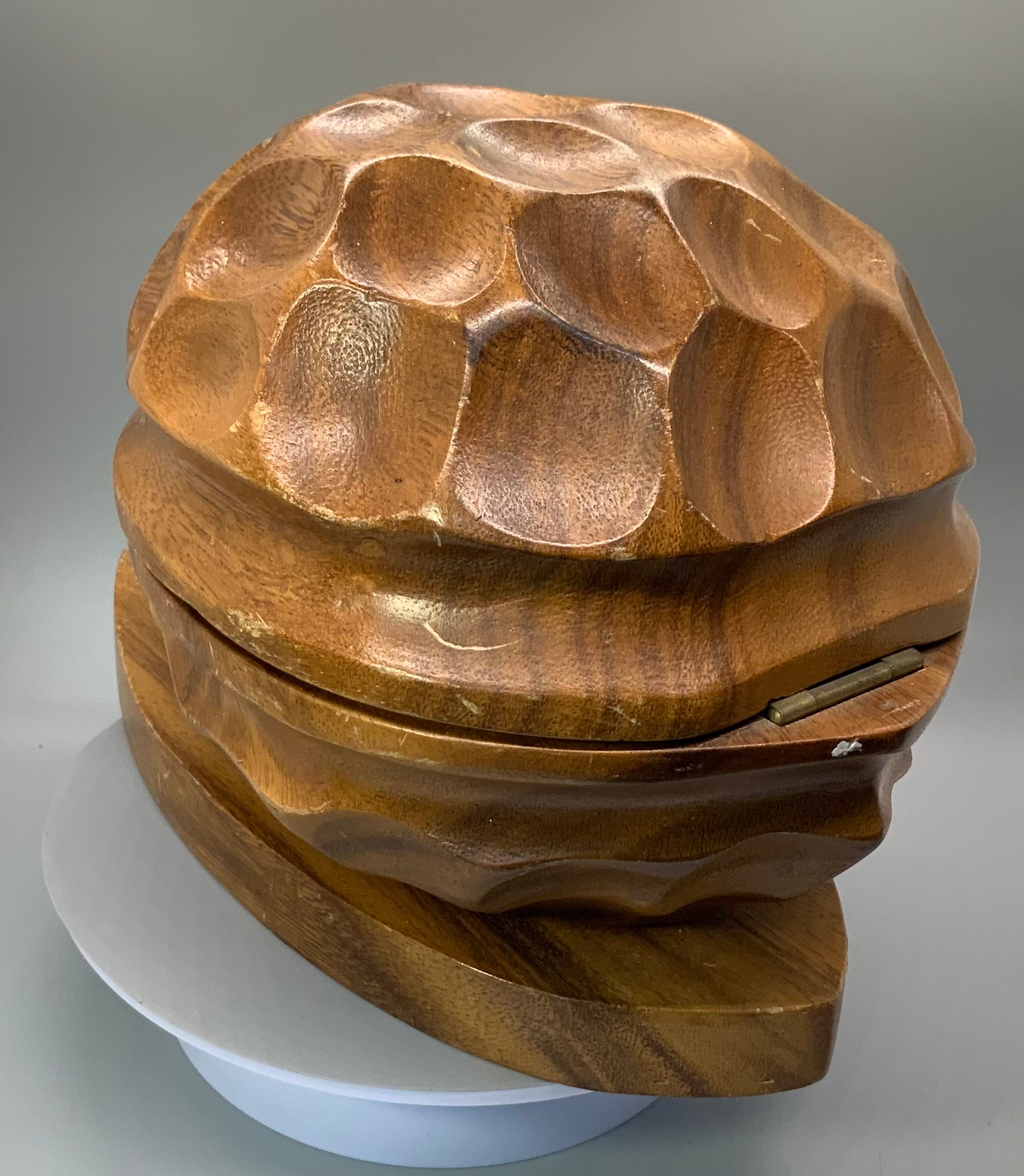 1960s Modernist Wood Nut Bowl + Nutcracker USA Patent - Ambianic