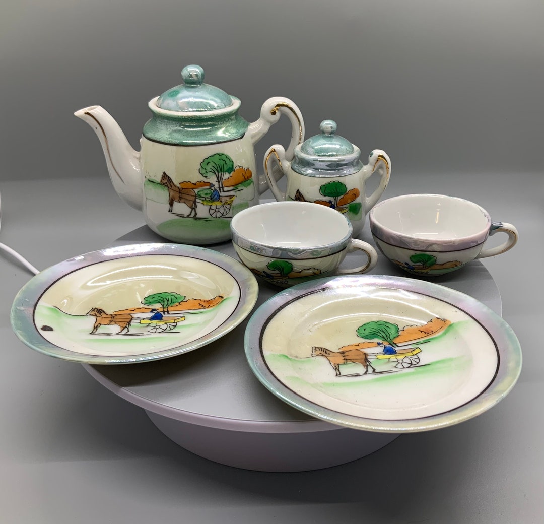 Vintage Childrens Lusterware Tea Set Made in Japan Etsy