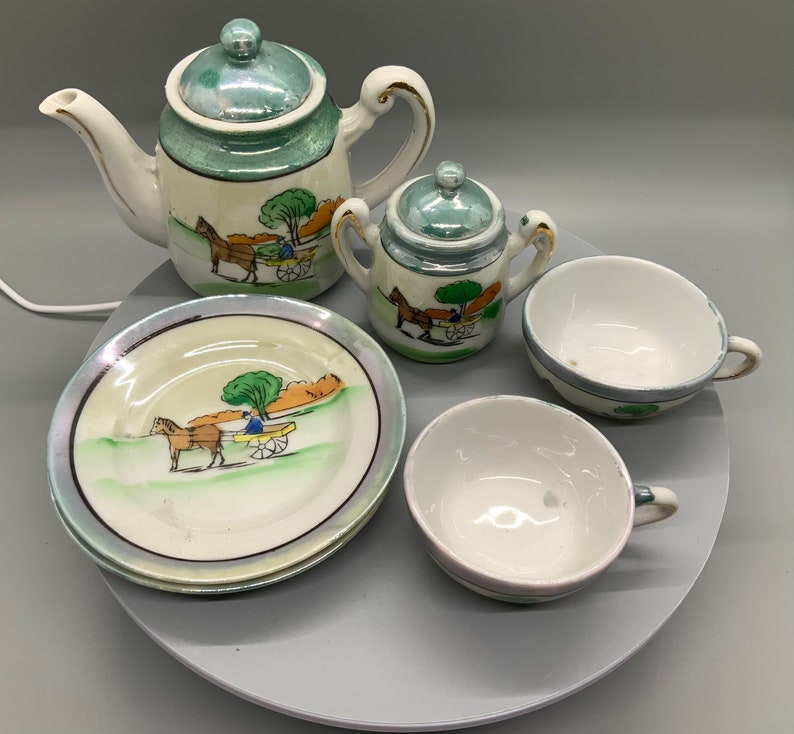 Vintage Childrens Lusterware Tea Set Made in Japan Etsy
