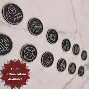 Baldur&#39;s Gate 3 Classes Pin, Keychain, or Token/Coin