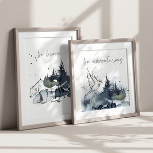 Watercolor Woodland Nursery Prints, Bear Wall Art (digital Download) - Etsy