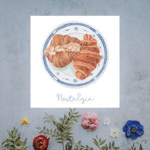 Camisa Croissant & Pastry, Nostalgia, pasteles franceses, camisa 100% algodón suave, made in USA, tela de calidad imagen 1