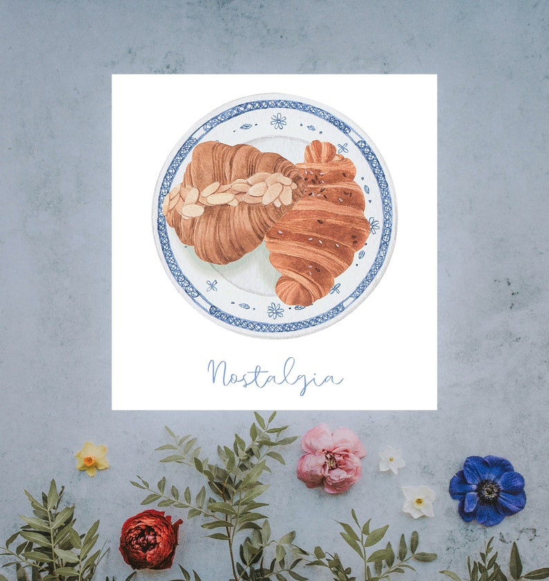 Camisa Croissant & Pastry, Nostalgia, pasteles franceses, camisa 100% algodón suave, made in USA, tela de calidad imagen 1