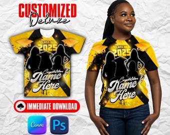Graduation Design - all over shirt template - Graduation Class Of 2025 Editable Template Digital File High School, College Graduation Design