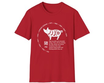 Chinese Zodiac Pig T-Shirt: Astrology Gift
