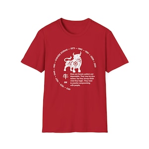 Chinese Zodiac Ox Unisex T-Shirt, Astrology Tee, Horoscope Shirt, Animal Lover Gift, Year of the Ox Clothing