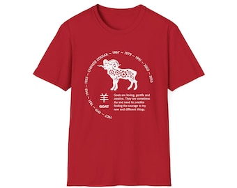 Chinese Zodiac Goat T-Shirt: Astrology Tee, Animal Lover Gift