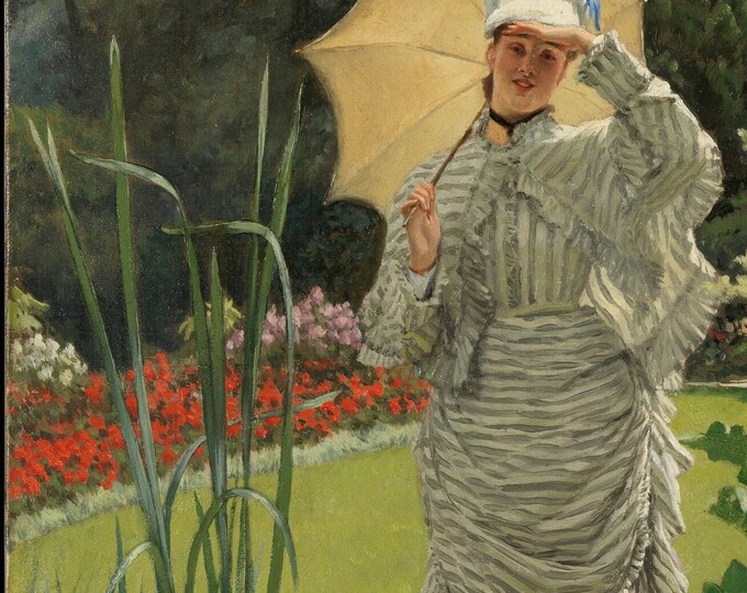 James Tissot - Spring Morning 1875 - Impressionism - Digital Art - Printable JPG File