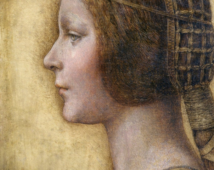 Leonardo da Vinci - Profile of a Young Fiancee 1495 - Renaissance Art - Digital Art - Printable JPG File