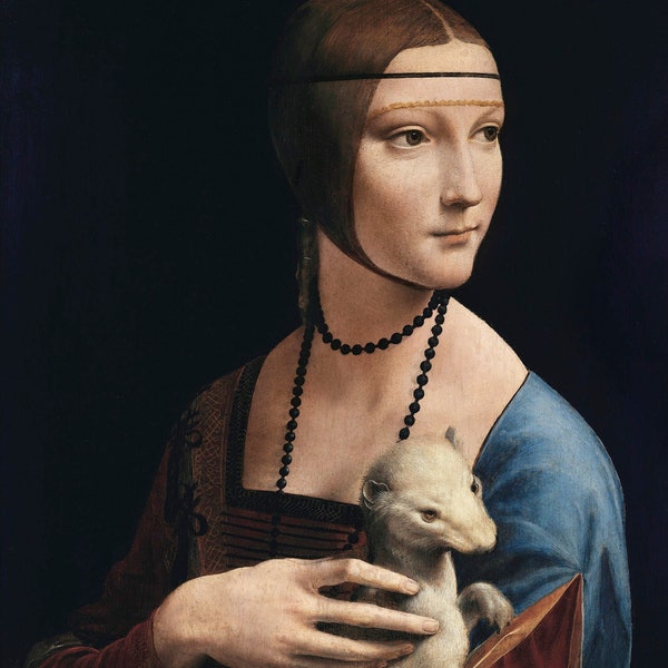 Leonardo da Vinci - Lady with an Ermine  (1490) - Renaissance Art - Printable JPG File