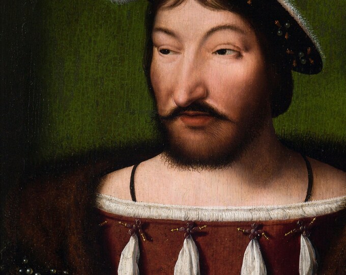 Joos van Cleve - King Francis I of France  (1538) - Digital Art Download
