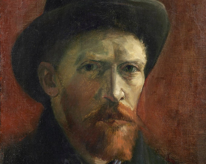 Vincent Van Gogh - Self Portrait With Dark Felt Hat 1886 - Impressionism - Digital Art - Printable JPG File
