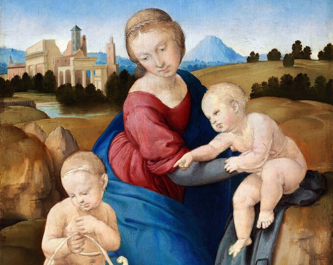 Raphael - Madonna and Child with the Infant Saint John  (1508) - Digital Art Download