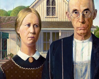 Grant Wood - American Gothic (1930) - Regionalism - Downloadable JPG File