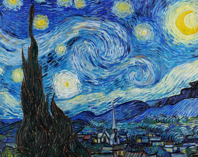 Vincent Van Gogh - The Starry Night  (1889) - Impressionism - Van Gogh Art Print - Downloadable Wall Decor - Home Decor - Home and Living